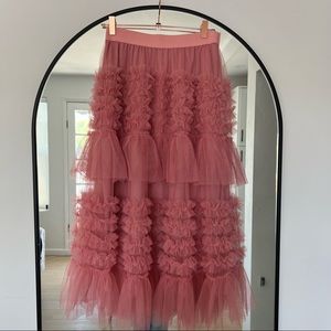 Red Dress Pink Tulle Skirt size L